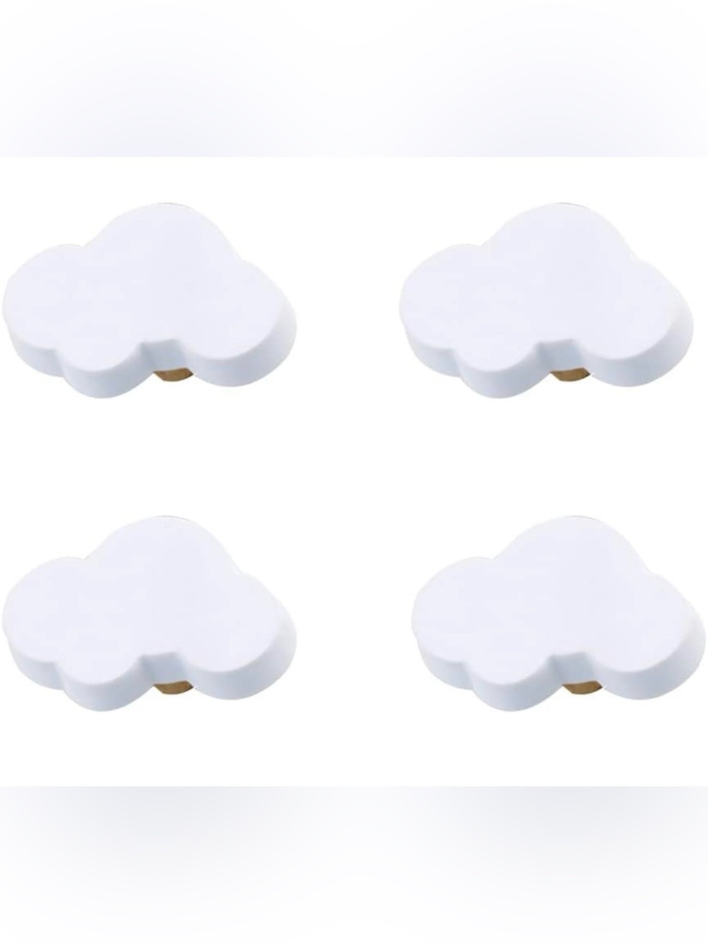 NWT (4) White Cloud Shape Soft Rubber Knobs Cabinet Handles